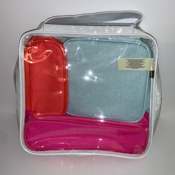 4p Kate Spade Cosmetic Case Makeup Bag Set 🤍💙💖🧡 - Picture 3 of 12